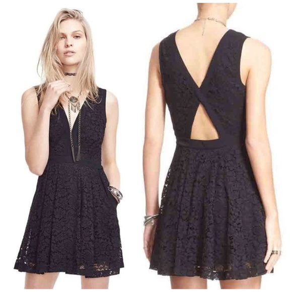 Free People Dresses & Skirts - 173 Free People Lovely in Lace black dress